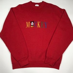 Vintage 90s Mickey Mouse embroidered colorful sweater in size L